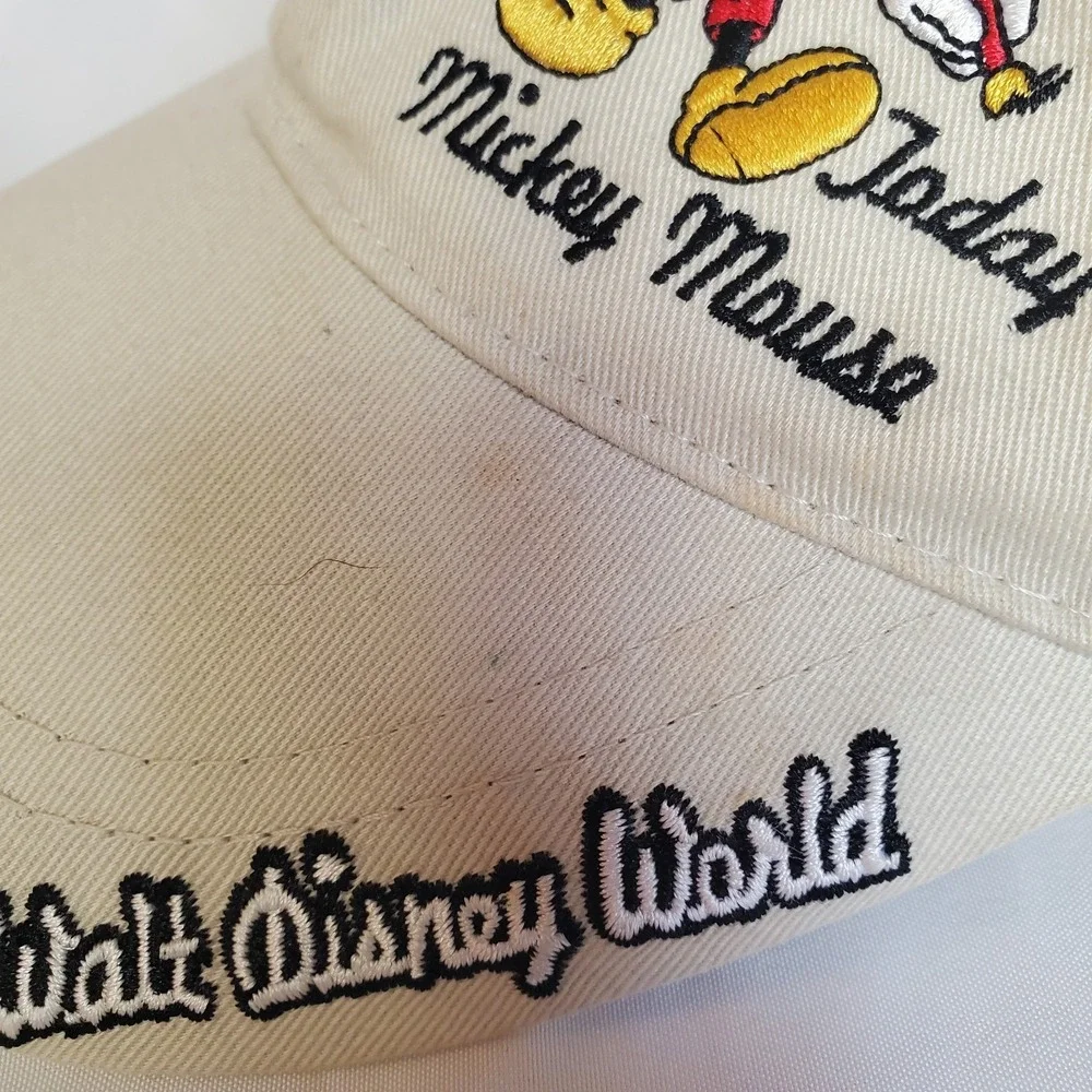 Disney Mickey Mouse Florida Hat‎ 1928 1935 1940 1980 Tan Adjustable Cap READ